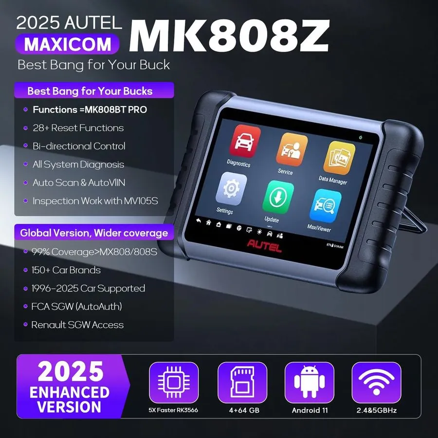 Диагностический сканер AUTEL MK808Z Auto OBD2 Scanner Bidirectional Active Test 