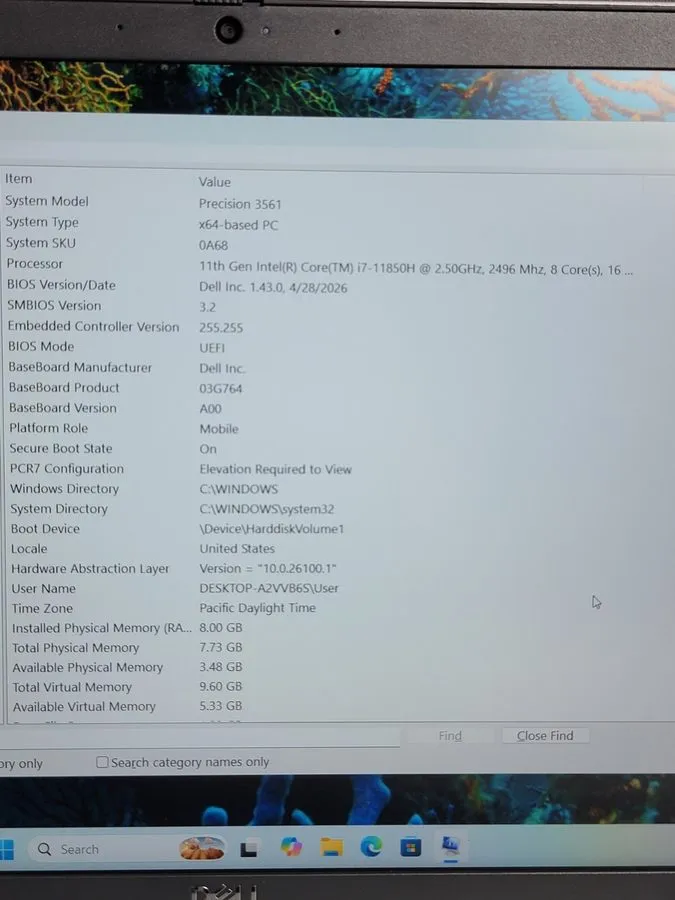 Рабочая станция Dell Precision 3561 Workstation i7-11850H 8GB 256GB SSD Quadro T — фото лота 1