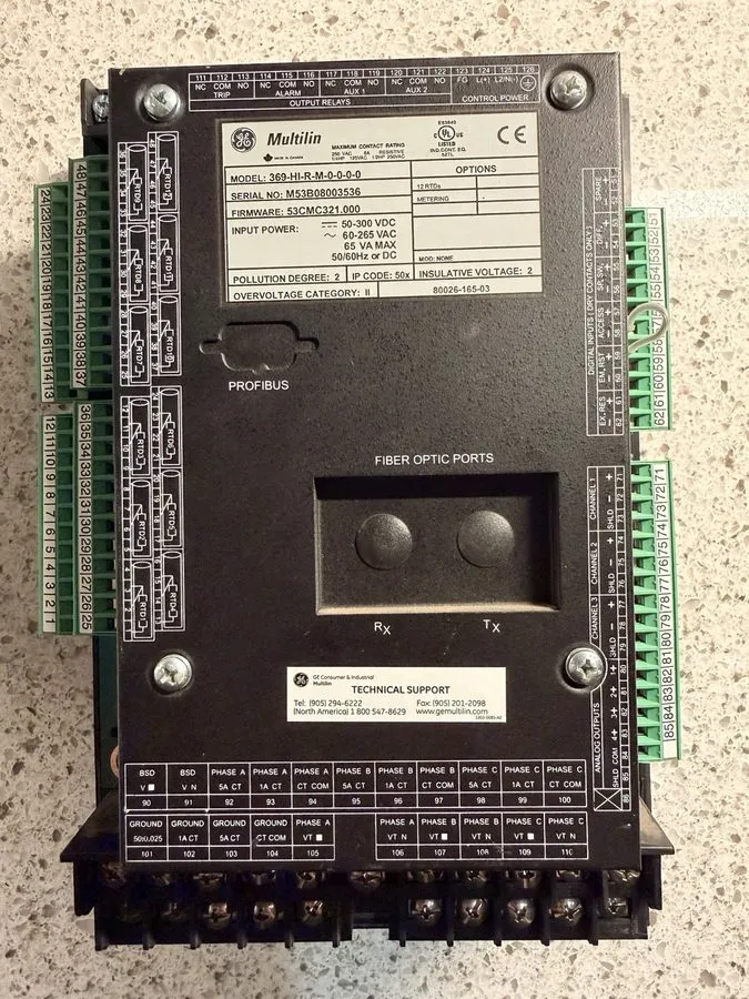 Реле защиты GE Multilin 369 Adaptive Motor Protection Relay 369-HI-R-M-0-0-0-0,  — фото лота 1