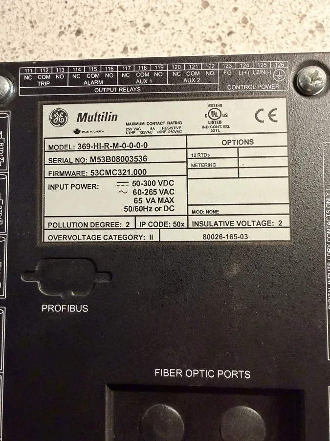 Реле защиты GE Multilin 369 Adaptive Motor Protection Relay 369-HI-R-M-0-0-0-0,  — фото лота 2