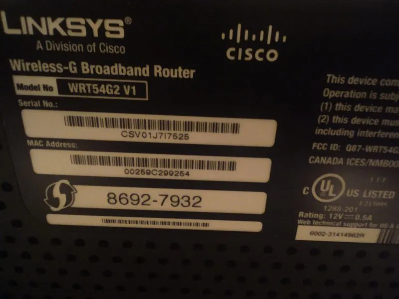 Маршрутизатор CISCO Linksys WRT54G2 V1 54 Mbps 4-Port 10/100 Wireless G Router — фото лота 4