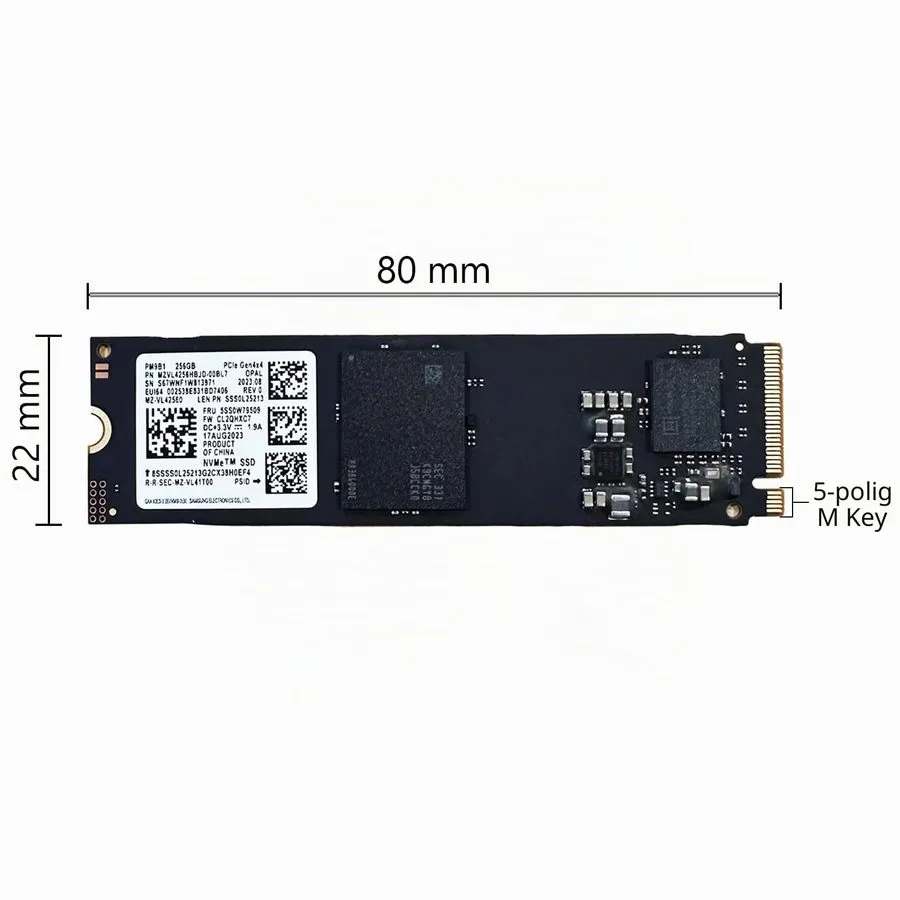 SSD-накопитель Samsung PM9B1 256GB M.2 2230 NVMe PCIe Gen4 Internal SSD