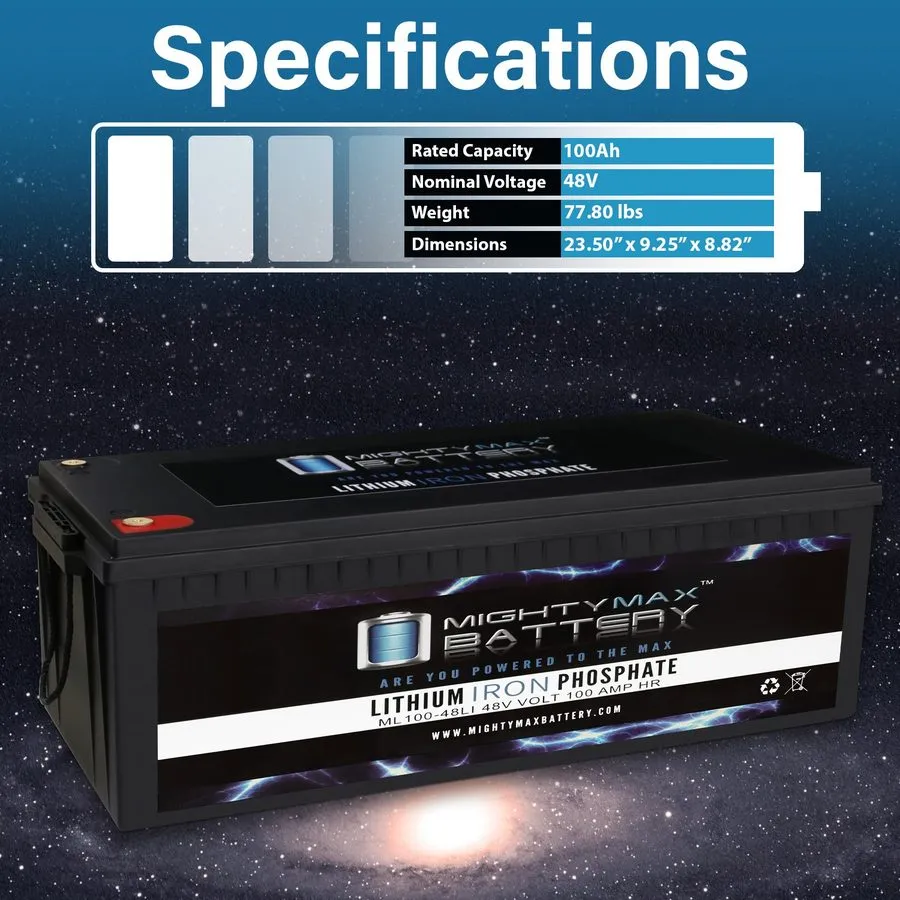 Аккумулятор Mighty Max ML100-48LI 48V 100AH LiFePO4 Deep Cycle Lithium Rechargea — фото лота 2