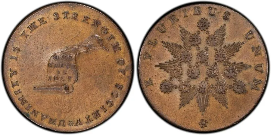 Лабораторный прибор PCGS AU58 CAC undated (c.1793-1795) Kentucky "LANCASTER" edg — фото лота 1
