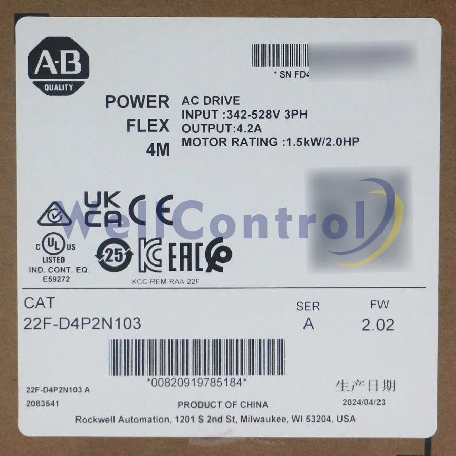Частотный преобразователь Allen-Bradley 22F-D4P2N103 PowerFlex4M AC Drive 1.5 kW