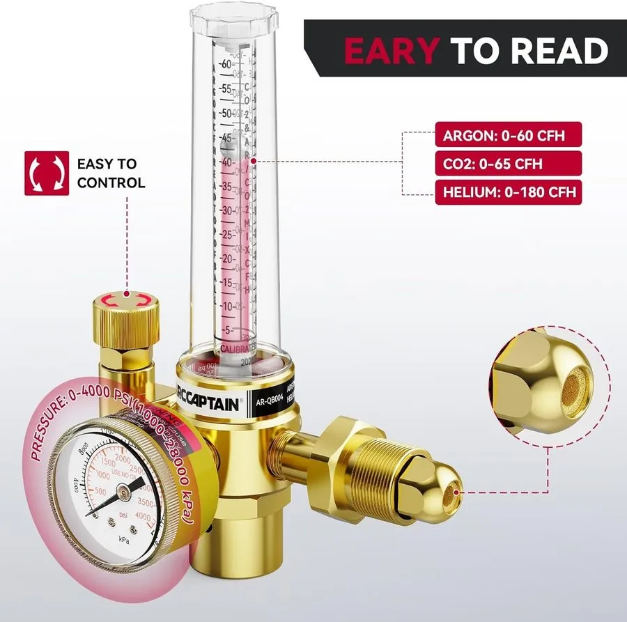 Расходомер ARCCAPTAIN Argon/CO2/Helium Regulator, MIG and TIG Flow Meter Gas Reg
