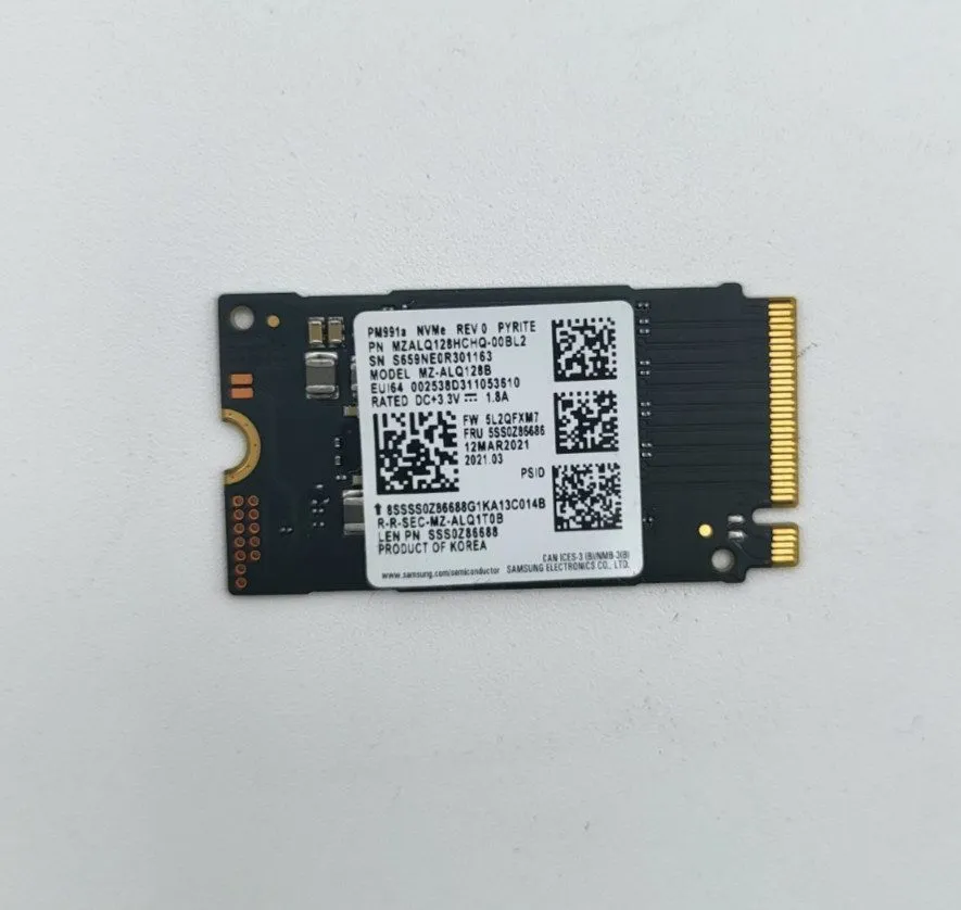 SSD-накопитель Samsung PM991a 128GB NVMe PCIe Gen3 x4 M.2 2242 SSD (MZ-ALQ128B)