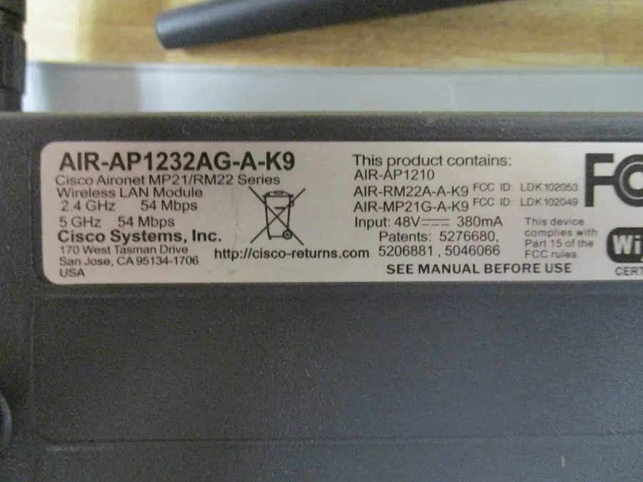 Точка доступа Wi-Fi Cisco Aironet 1200 Series Wireless Access Point AIR-AP1232AG