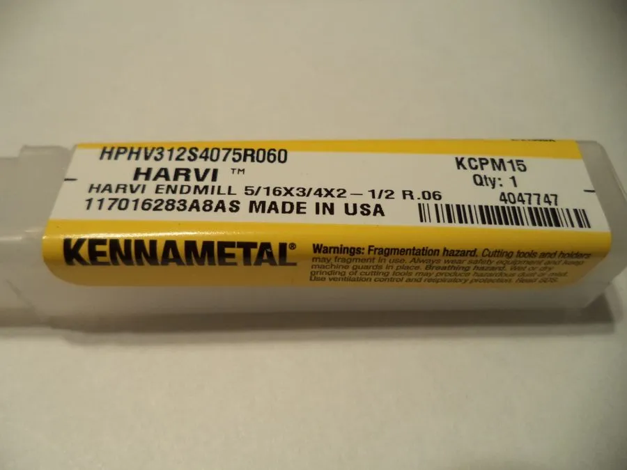 Режущий инструмент Kennametal 7/16 X 9/16 .018 Altin KCPM15 3 FL Carbide CR End 