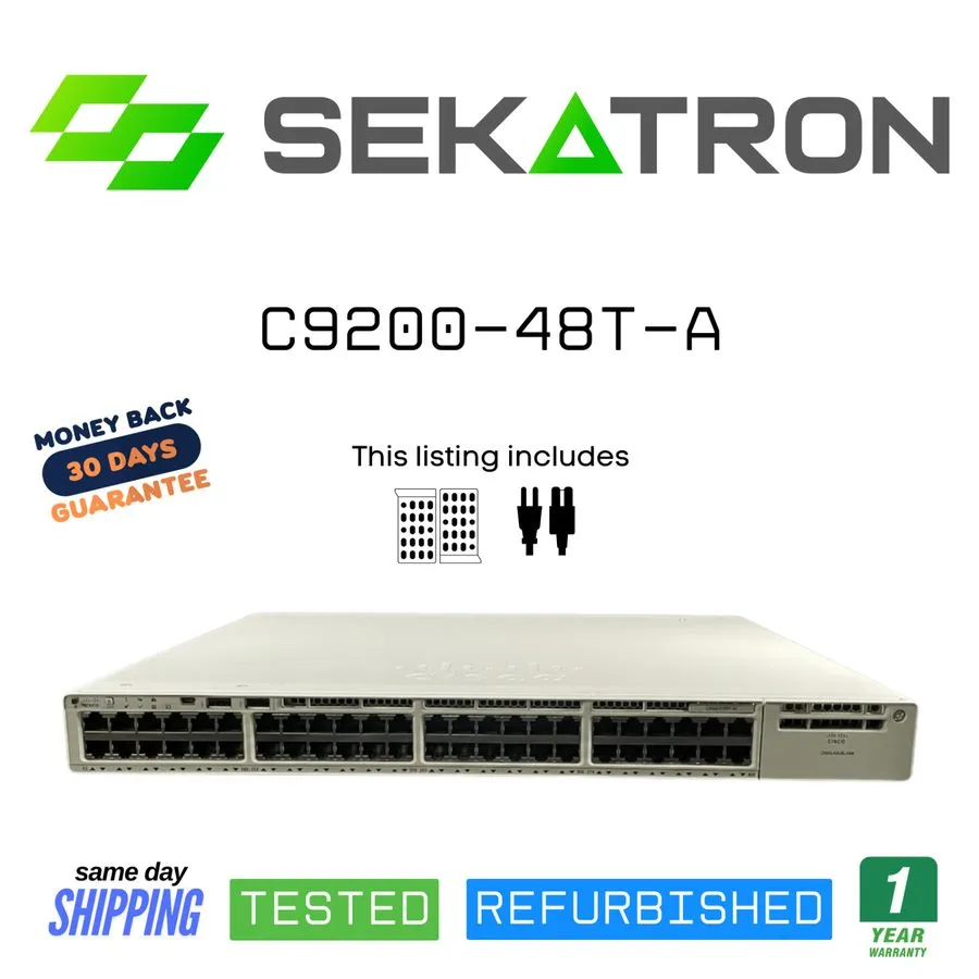Коммутатор 🔀 Cisco Catalyst C9200-48T-A • 48× Gigabit Ports • 4× 10G Uplink • ⚡