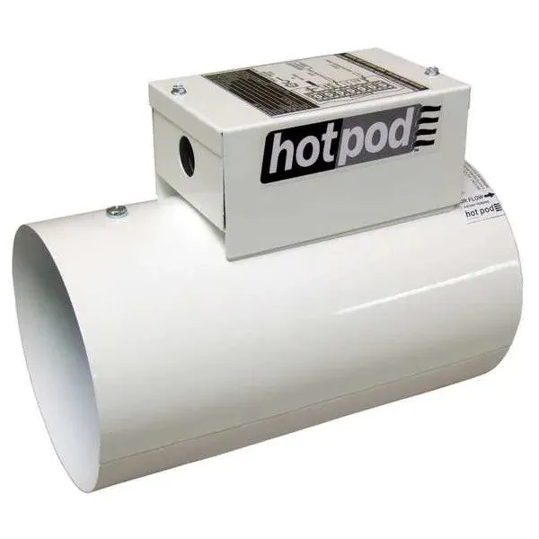 Вентилятор HOTPOD HP6-1000120-2T White Steel 10.5"L,8.4"H Duct Fan Heater 6LHG1