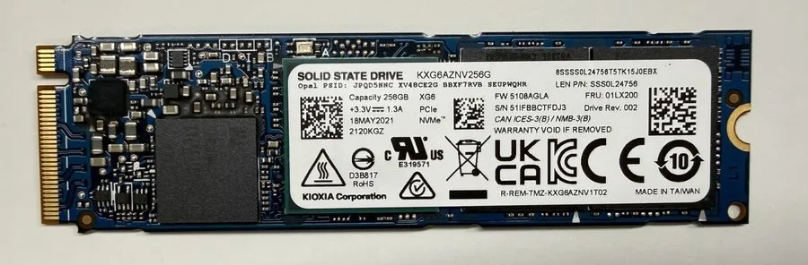 SSD-накопитель KIOXIA 256GB SSD M.2 2280 NVMe PCIe KXG6AZNV256G XG6