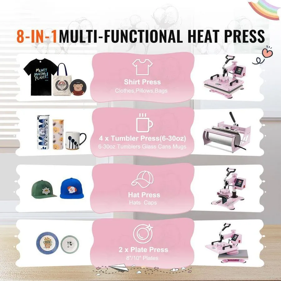Полиграфическое оборудование 12 X 15 In. Heat Press Machine, 8-In-1 Heat Transfe