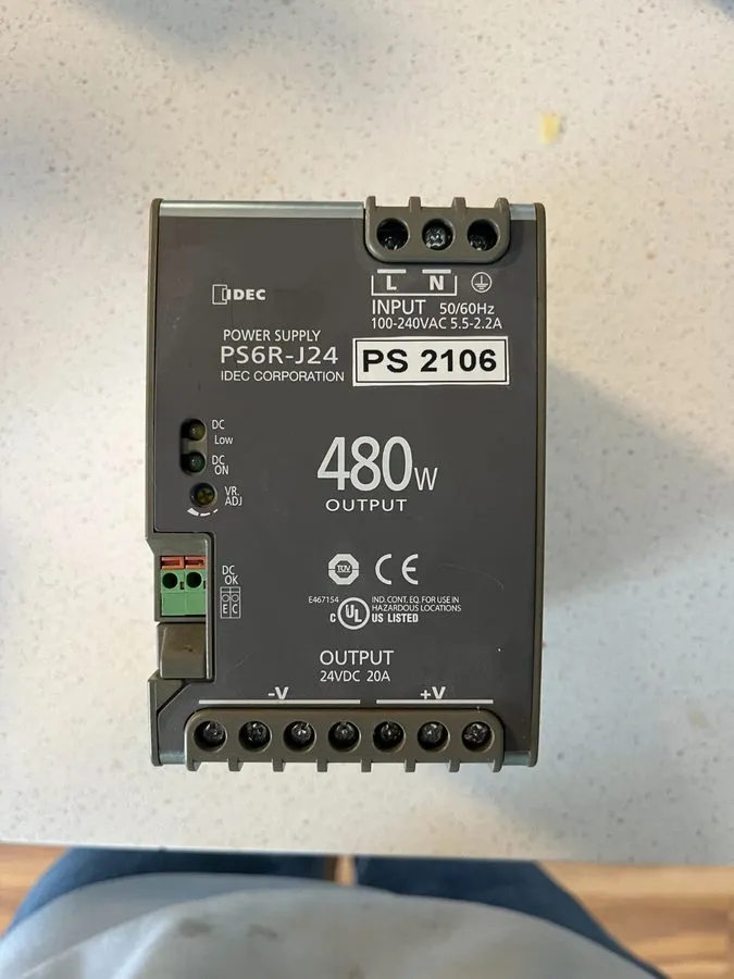 Блок питания IDEC PS6R-J24 480w 24vdc DIN Rail Mount Power Supply — фото лота 1