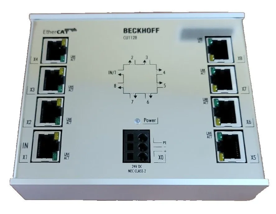 Beckhoff CU1128 Ether Cat 8 Port Junction Ethernet Switch 24VDC
