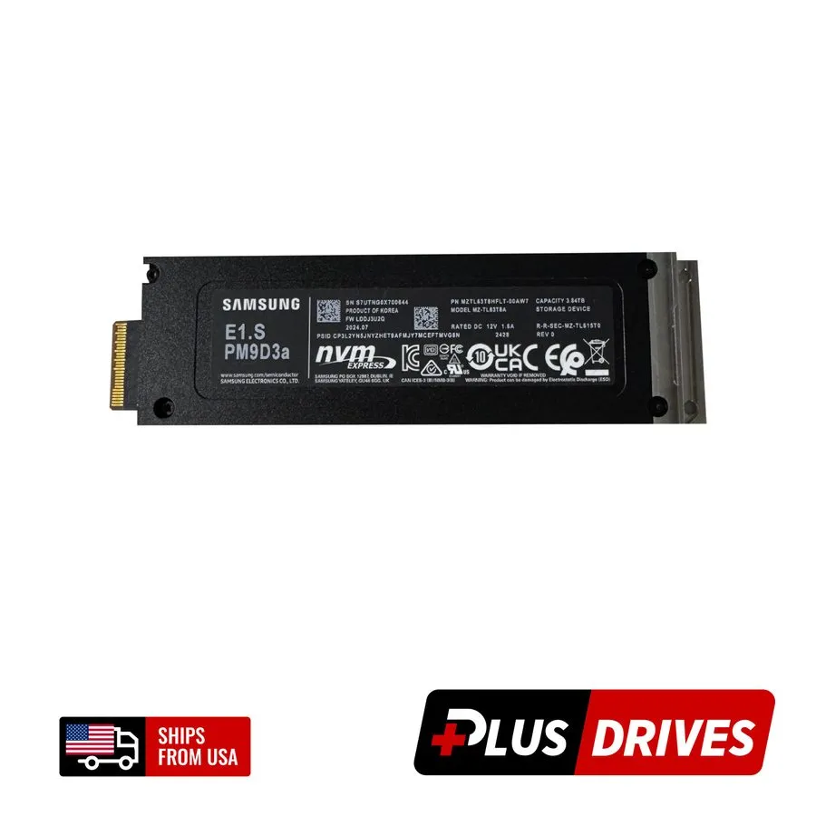 SSD-накопитель Samsung PM9D3a 3.84TB NVMe Gen5.0 x4 E1.S (EDSFF) PCIe TLC Intens