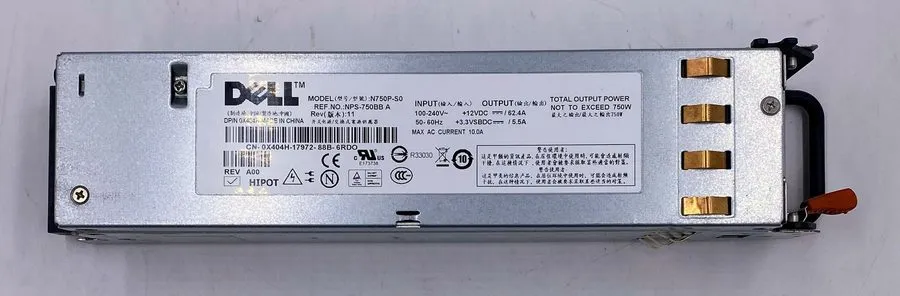 Блок питания 0X404H Dell X404H Dell 750WATT Power Supply — фото лота 1