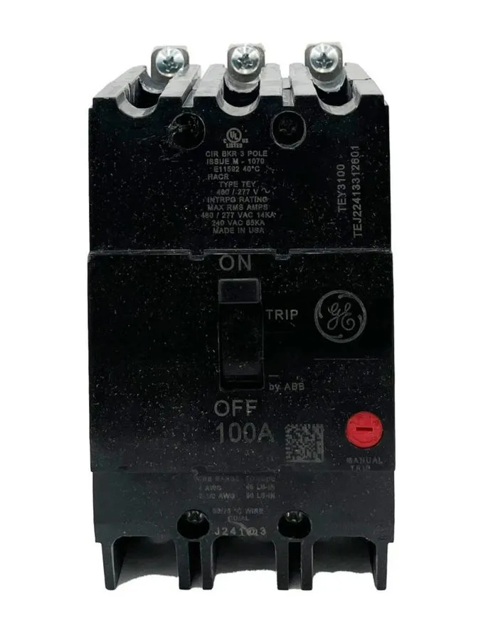 Автоматический выключатель GE General Electric 100A Circuit Breaker, 3-Pole, 480 — фото лота 1