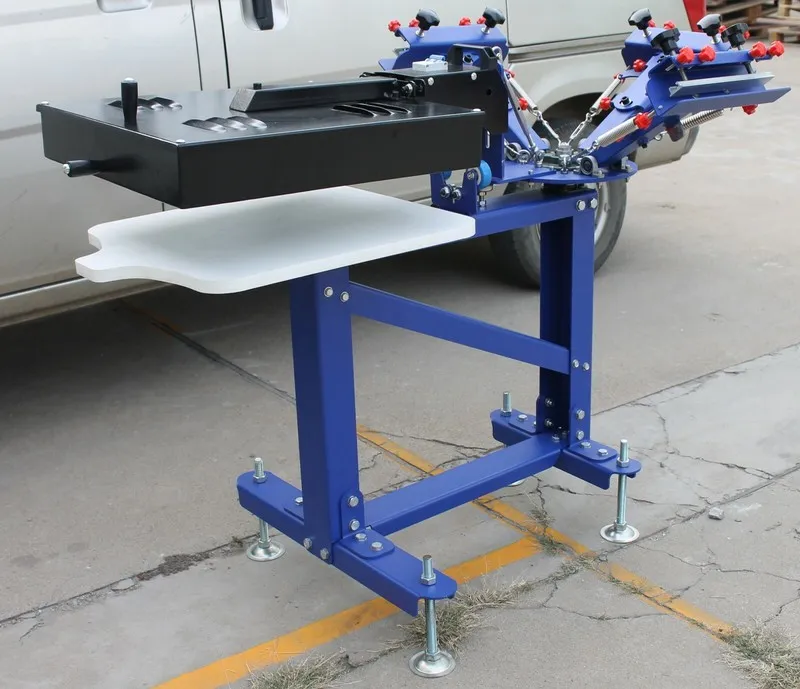 Плата 4 Color 1Station Screen Printing Machine Desktop Press Printer Shirt Press