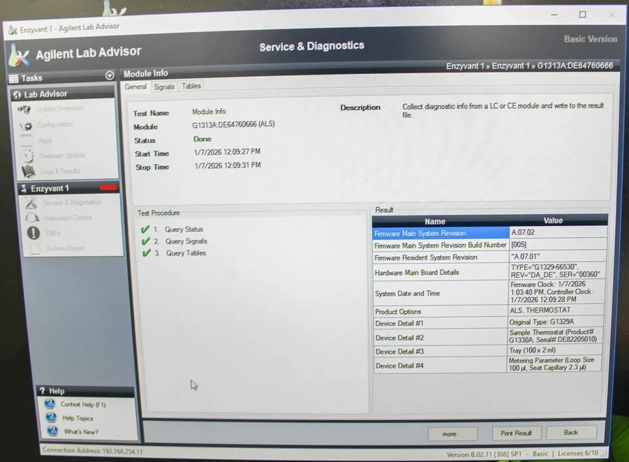 Хроматограф Agilent HP 1100 G1329A ALS HPLC Autosampler Initialization + Video