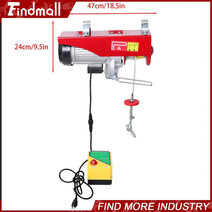 Таль Mini Electric Hoist PA800 1760lbs 110V 1350W 328ft/100m Wireless Remote Con — фото лота 1