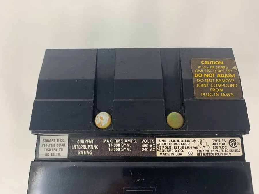 Автоматический выключатель Square D FA34070 Circuit Breaker 70A 3-Pole 480V SEE