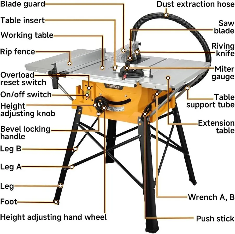 Оборудование ЧПУ Table Saw C10RJ (X) 10-inch Saw Blade with Powerful Motor and E — фото лота 1