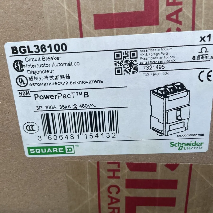 Автоматический выключатель Square D BGL36100 Circuit Breaker Power Pact 3P 100A 