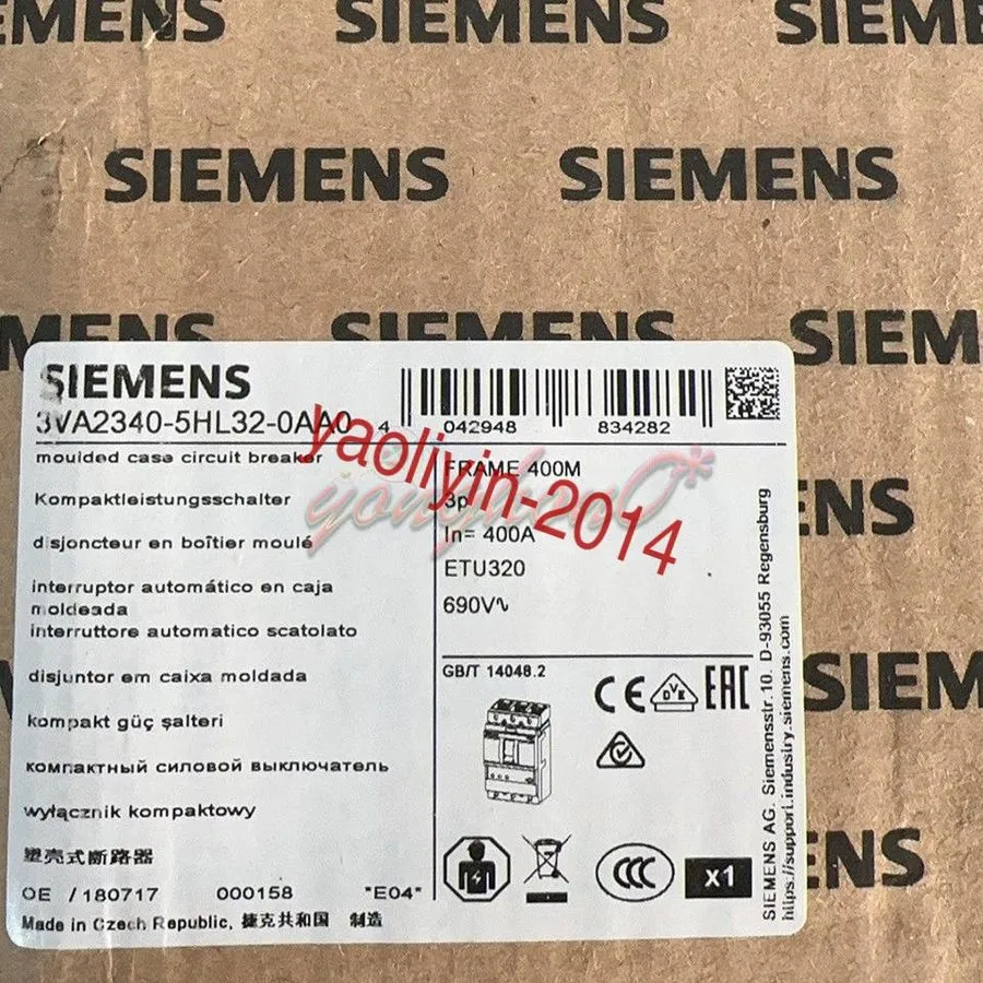 Автоматический выключатель SIEMENS moulded case circuit breaker 3VA2340-5HL32-0A