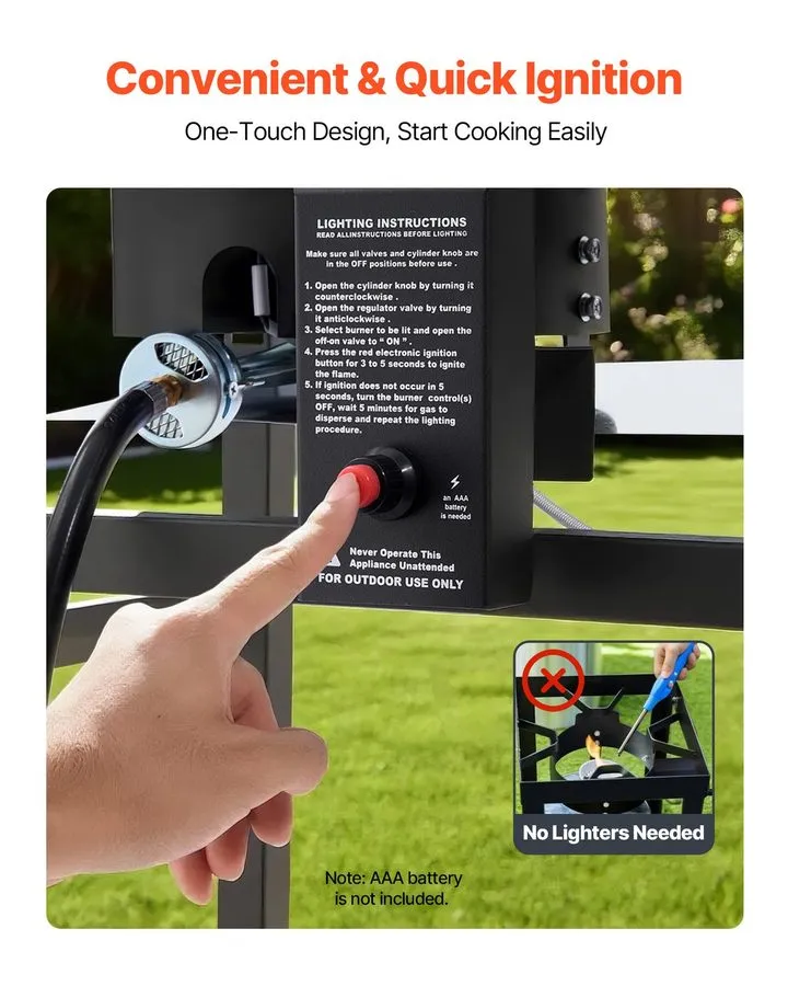 Фритюрница 18QTx2 Outdoor Propane Deep Fryer Commercial Cooker Cart with Wheel T — фото лота 2