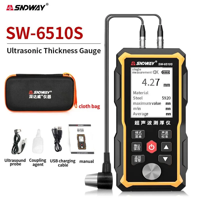 Толщиномер Thickness Gauge Meter Tester SW-6510S Digital Paint Coating Thickness