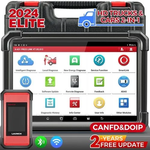 Диагностический сканер 2025 LAUNCH X431 PRO3S+Smartlink HD Heavy Duty Truck Diag