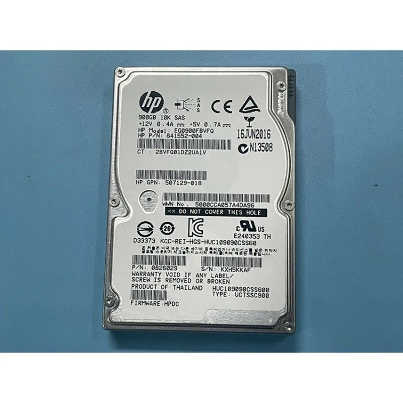 Жёсткий диск HP 900GB 10K SAS 6G 2.5" EG0900FBVFQ HDD 641552-004 507129-018 Supp