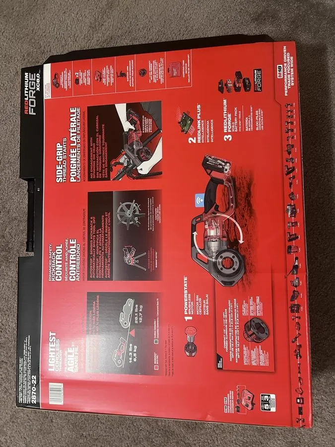 Режущий инструмент Milwaukee 2870-22 Cordless Pipe Threader Kit Red (New, Comple