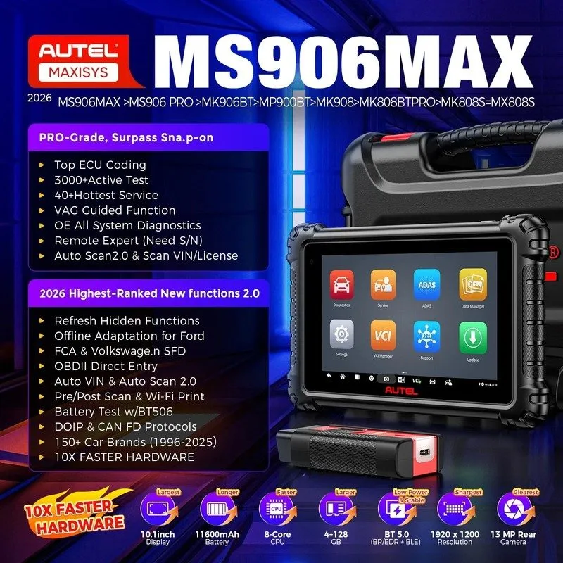 Диагностический сканер Autel MaxiSYS MS908S PRO II & J2534 Programming Coding Sc