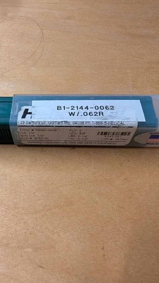 Режущий инструмент Helical Ball Nose Carbide End Mill B1-2144-0062 — фото лота 1
