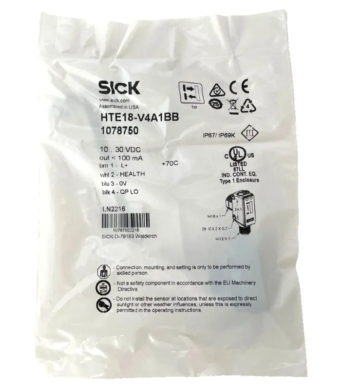 Фотоэлектрический датчик Sick 1078750 Photoelectric Sensor HTE18-V4A1BB