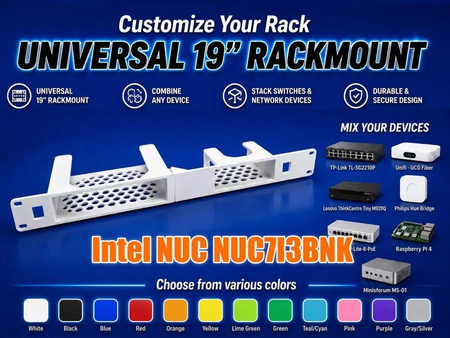 Жёсткий диск Intel NUC NUC7I3BNK 19" Rackmount 1U Mix & Match with other devices — фото лота 1