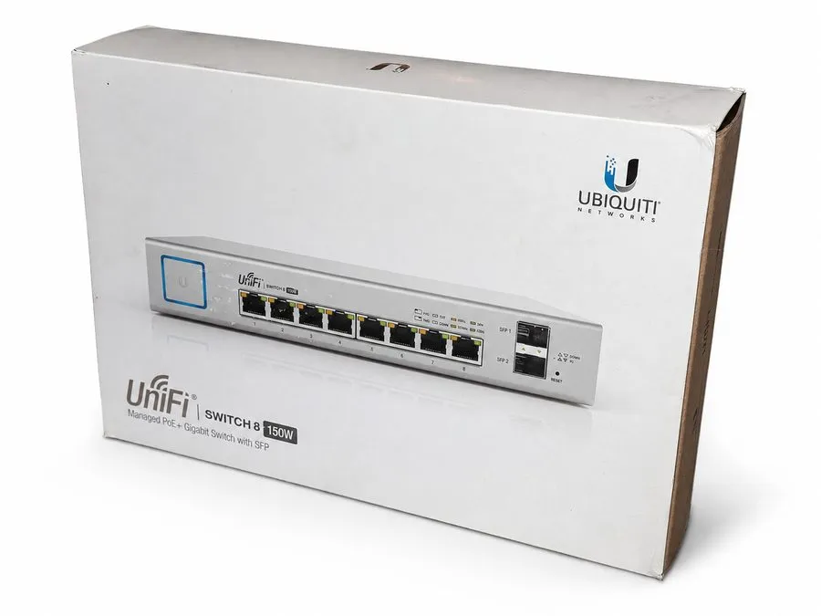 Коммутатор Ubiquiti US-8-150W 8-Port UniFi Switch, Managed PoE+ Gigabit Switch