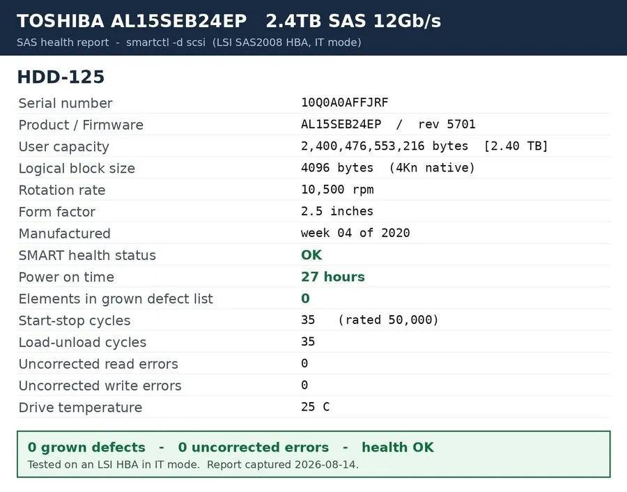 Жёсткий диск Toshiba AL15SEB24EP 2.4TB 10K 12G SAS 2.5" Enterprise HDD 4Kn 4096 — фото лота 1