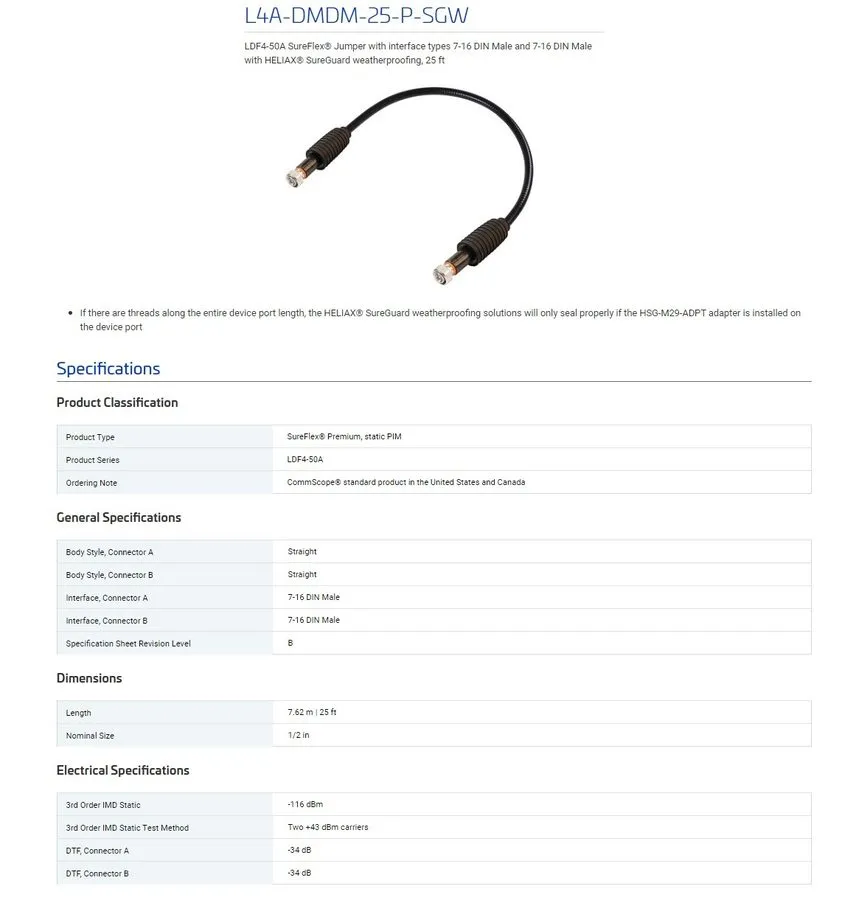 Операторское оборудование CommScope L4A-DMDM-10-P-SGW LDF4-50A SureFlex Jumper 7
