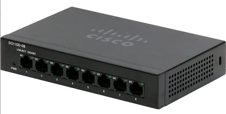 Коммутатор Cisco SG110D-08 V02 Unmanaged Switch 10BASE-T/100BASE-TX/1000BASE-T 8