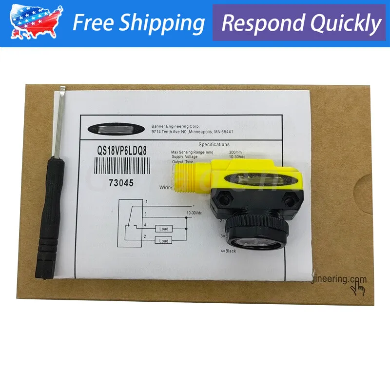 Фотоэлектрический датчик BANNER QS18VP6LDQ8 Photoelectric Sensor 10-30VDC