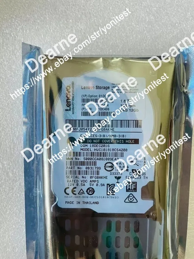 Жёсткий диск Lenovo Storage 01DC402 01DC406 01DC404 1.8TB 10K SAS 12G HDD Hard D