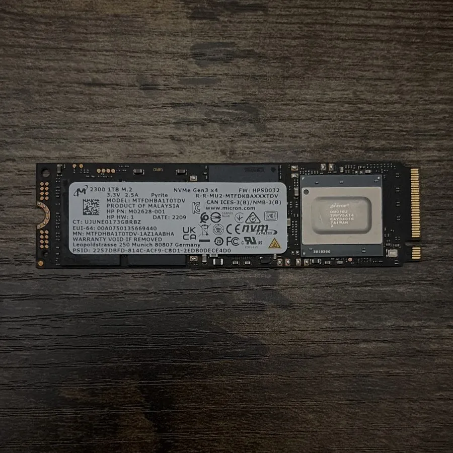 SSD-накопитель Micron Technology 1TB M.2 NVMe MTFDHBA1T0TDV Internal SSD 100% He
