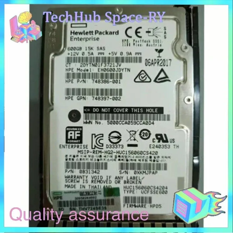 Жёсткий диск NewHP 748387-B21 748435-001 600GB SAS 12G 15K SFF 2.5IN SC 512E ENT
