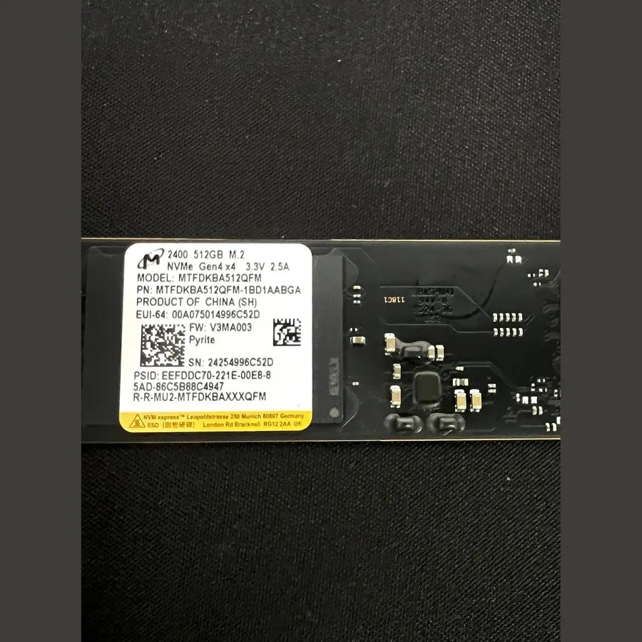 SSD-накопитель MTFDKBA512QFM Micron 2400 512GB PCI-E 4.0 x4 NVMe M.2 2280 Intern