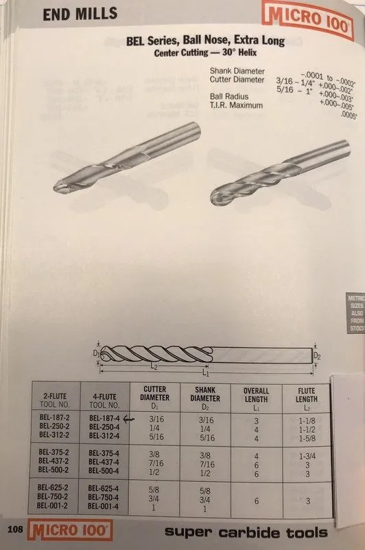 Режущий инструмент 1/2 2 FLUTE SE 45 DEGREE HH CARBIDE END MILL W/.010cr. MICRO1