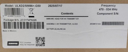 Фото лота ULXD2/SM86 от продавца №11336
