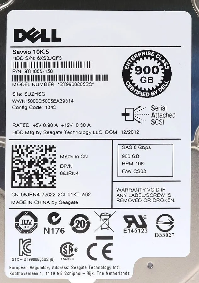 Жёсткий диск ST9900805SS Seagate 9TH066 900GB 10K RPM 6Gb/s 2.5"SAS HDD Hard Dri